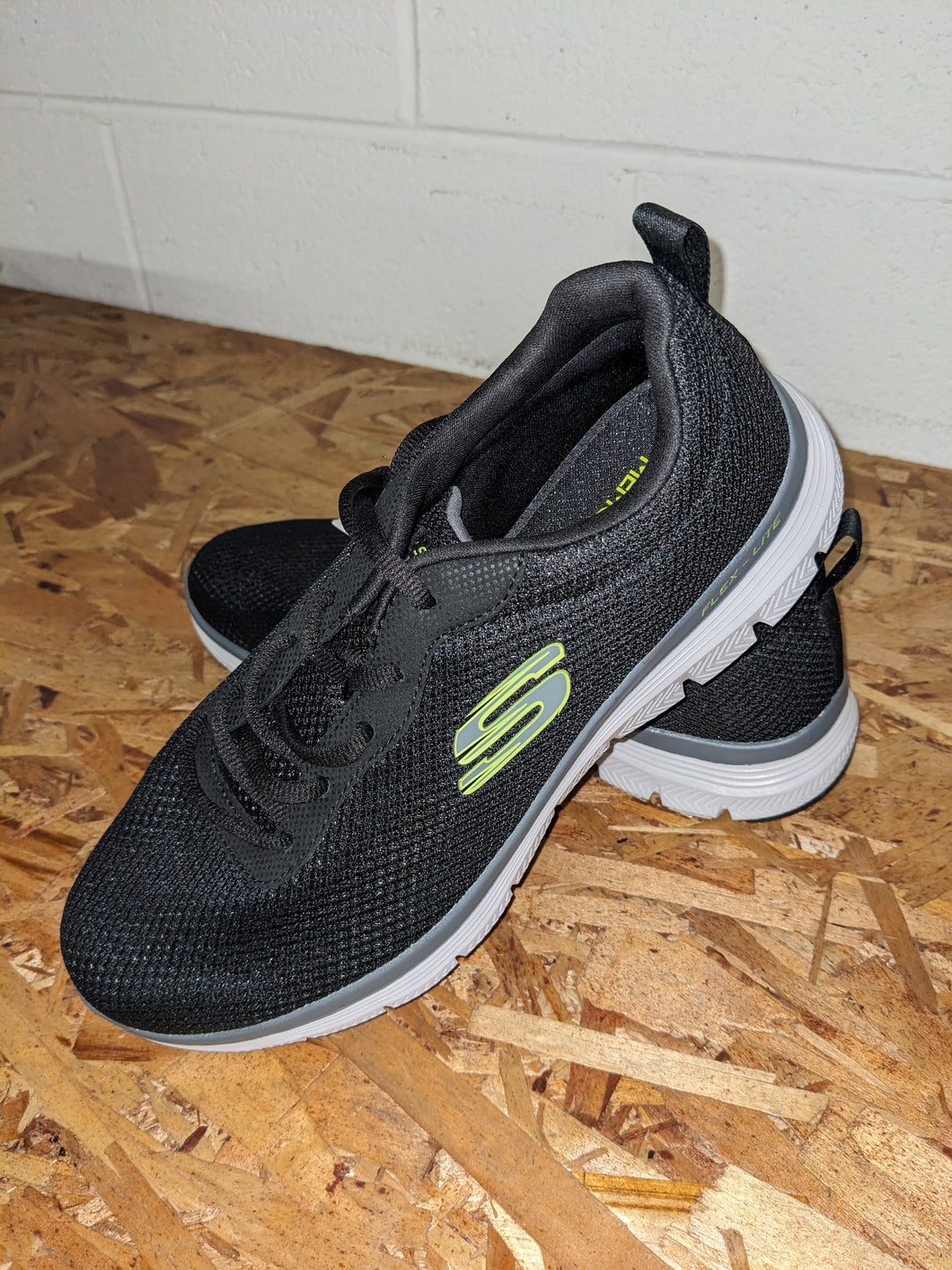 Men's Skechers Flex Lite sneakers, black, size 8